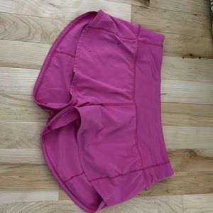 lululemon pink speed up shorts 2.5”